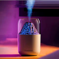 volcano Flame Aroma Humidifier with LED Night Light, Cool Mist Diffuser, USB Powered, Portable Air Purifier for Home, Office & Bedroom (Lava-White)