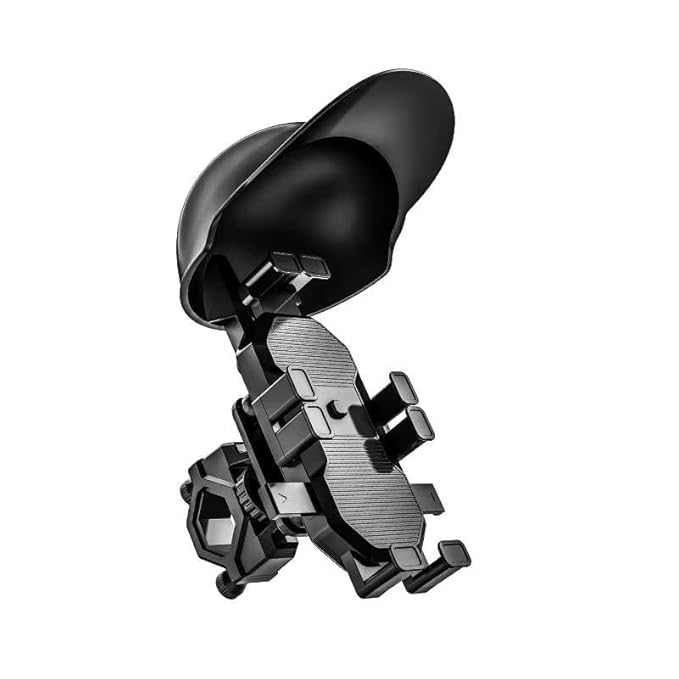Rain-Proof Bike Mobile Holder with Sun Shield | Anti-Vibration Lock Mount