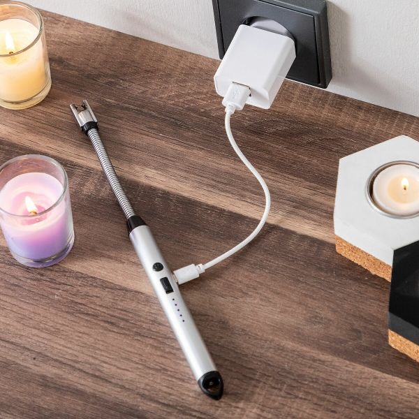 Rechargeable Windproof Electric Gas Lighter (USB Charging, Flexible Neck)
