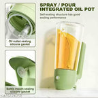 2 In 1 Oil Sprayer & Dispenser Bottle for Kitchen | Free steel straw | For Cooking, Salad, Air Fryer, Barbecue, Baking | Premium Glass Bottle | Durable | with Leak Proof Seal |